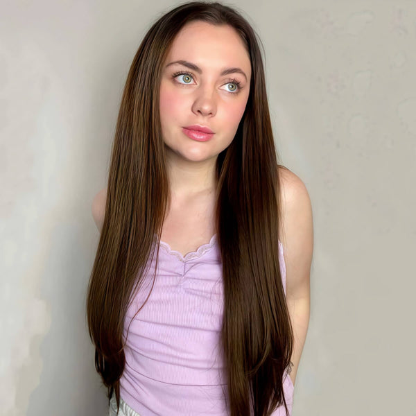 Invisible clip in hair extensions #4 Medium Brown 1 Pcs